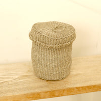 ふたつきサイザルボックスmini ミディアムグレー