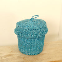 ふたつきサイザルボックスmini ライトブルー