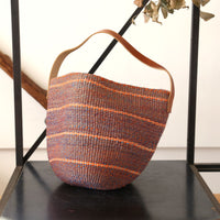 ファイン編みサイザルバスケット M/革ショルダー 5978