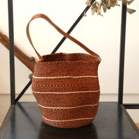ファイン編みサイザルバスケット M/革ショルダー 5984