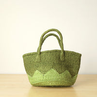 サイザルバスケット SSサイズ ギザギザ ライム・ペールグリーン
