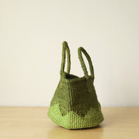 サイザルバスケット SSサイズ ギザギザ ライム・ペールグリーン