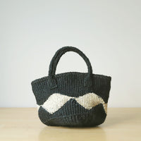 サイザルバスケット SSサイズ ダイヤ ブラック・ナチュラル