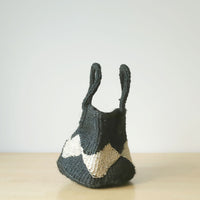 サイザルバスケット SSサイズ ダイヤ ブラック・ナチュラル