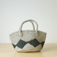 サイザルバスケット SSサイズ ダイヤ グレー・ブラック