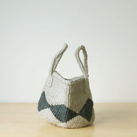 サイザルバスケット SSサイズ ダイヤ グレー・ブラック