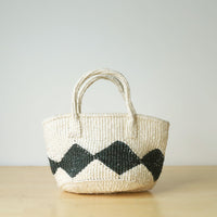 サイザルバスケット SSサイズ ダイヤ ナチュラル・ブラック