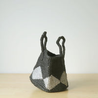 サイザルバスケット SSサイズ ダイヤ ブラック・ミディアムグレー