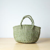 サイザルバスケット SSサイズ ゼブラシカク グレー・ライム