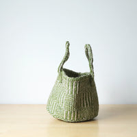 サイザルバスケット SSサイズ ゼブラシカク グレー・ライム