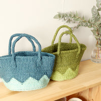 サイザルバスケット SSサイズ ギザギザ ライム・ペールグリーン