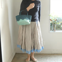 サイザルバスケット SSサイズ ギザギザ ミント・ナチュラル