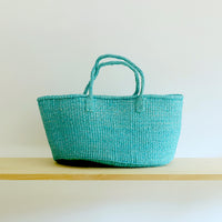 oval basket/LS turquoise