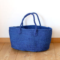 oval basket/LS indigo blue