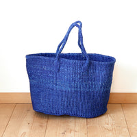 oval basket/high indigo blue