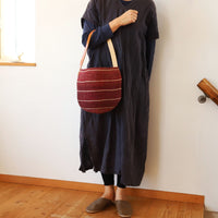 ファイン編みサイザルバスケット M/革ショルダー 5978