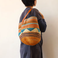 ファイン編みサイザルバスケット M/革ショルダー 5978