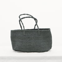 oval basket/low dark gray