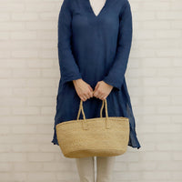 oval basket/low dark gray