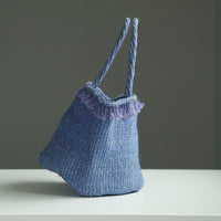 サイザルバスケット MSサイズ フリンジ ラベンダー