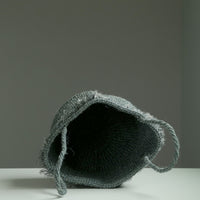 サイザルバスケット Mサイズ フリンジ ダークグレー