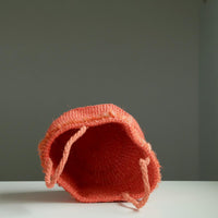 サイザルバスケット Mサイズ フリンジ コーラルオレンジ