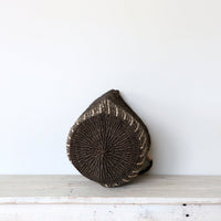 サイザルバスケット SMサイズ(革巻き1ハンドル) インディゴブルー(革:ブラック)