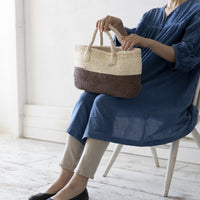 oval basket/thin indigo blue