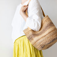 アクリルサイザルバスケット M/革ショルダー 6033