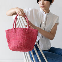 サイザルバスケット MSサイズ ライトブルーグレー