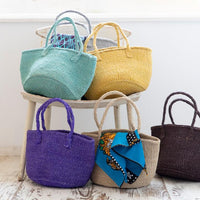 サイザルバスケット MSサイズ フリンジ ラベンダー