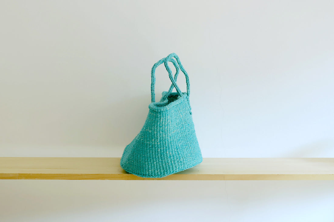 oval basket/LS turquoise