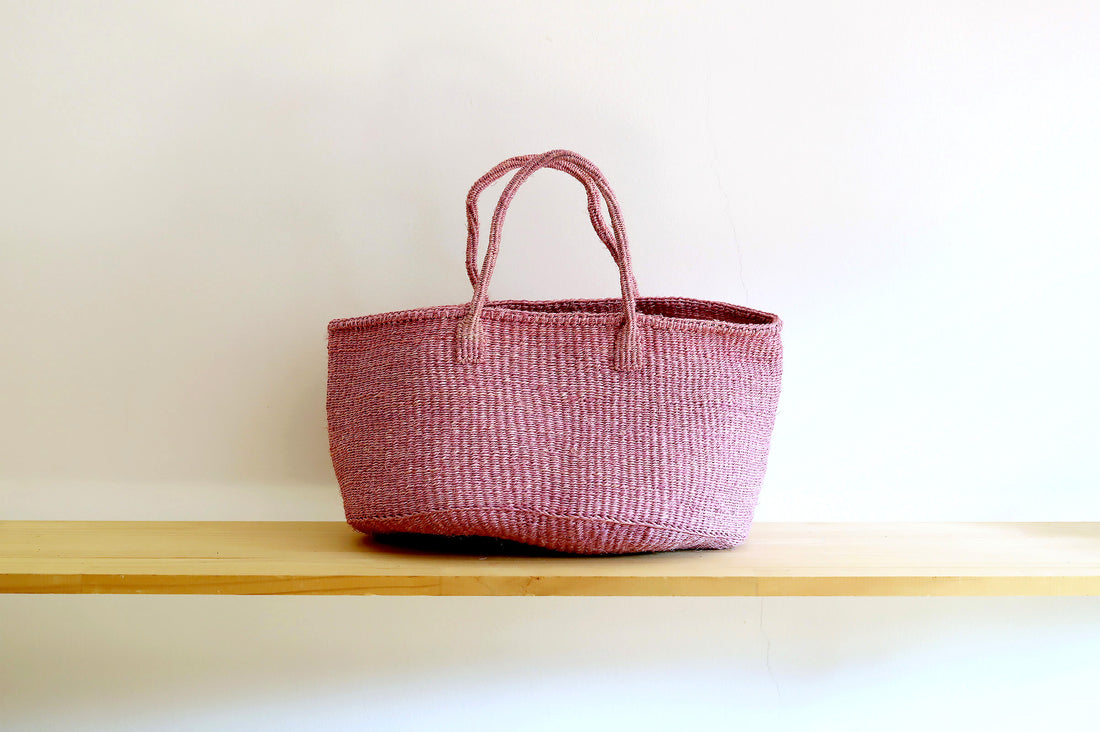 oval basket/LS dirt pink