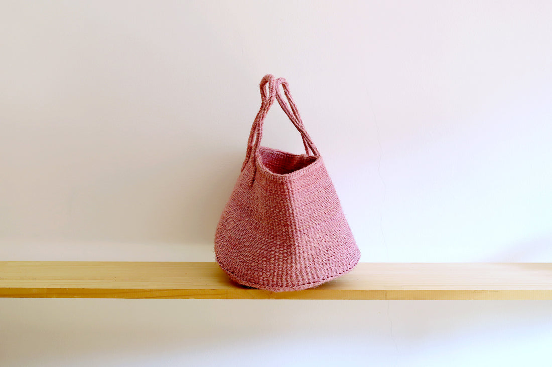 oval basket/LS dirt pink