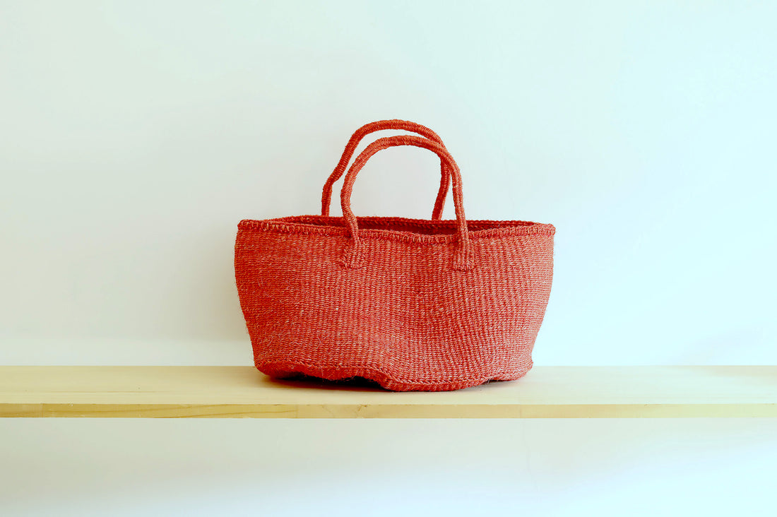 oval basket/LS light red orange