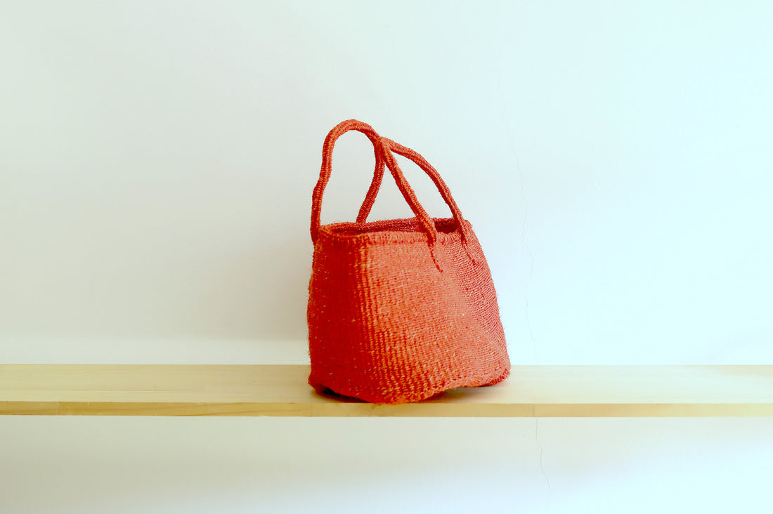 oval basket/LS light red orange