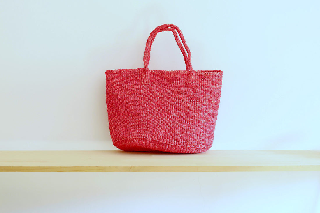 oval basket/high red orange