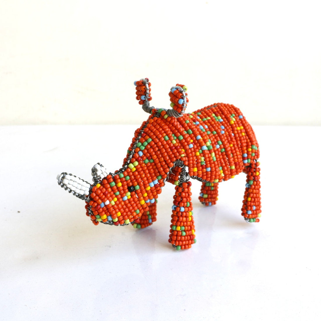 beads animal　⑧サイ（濃いオレンジ)