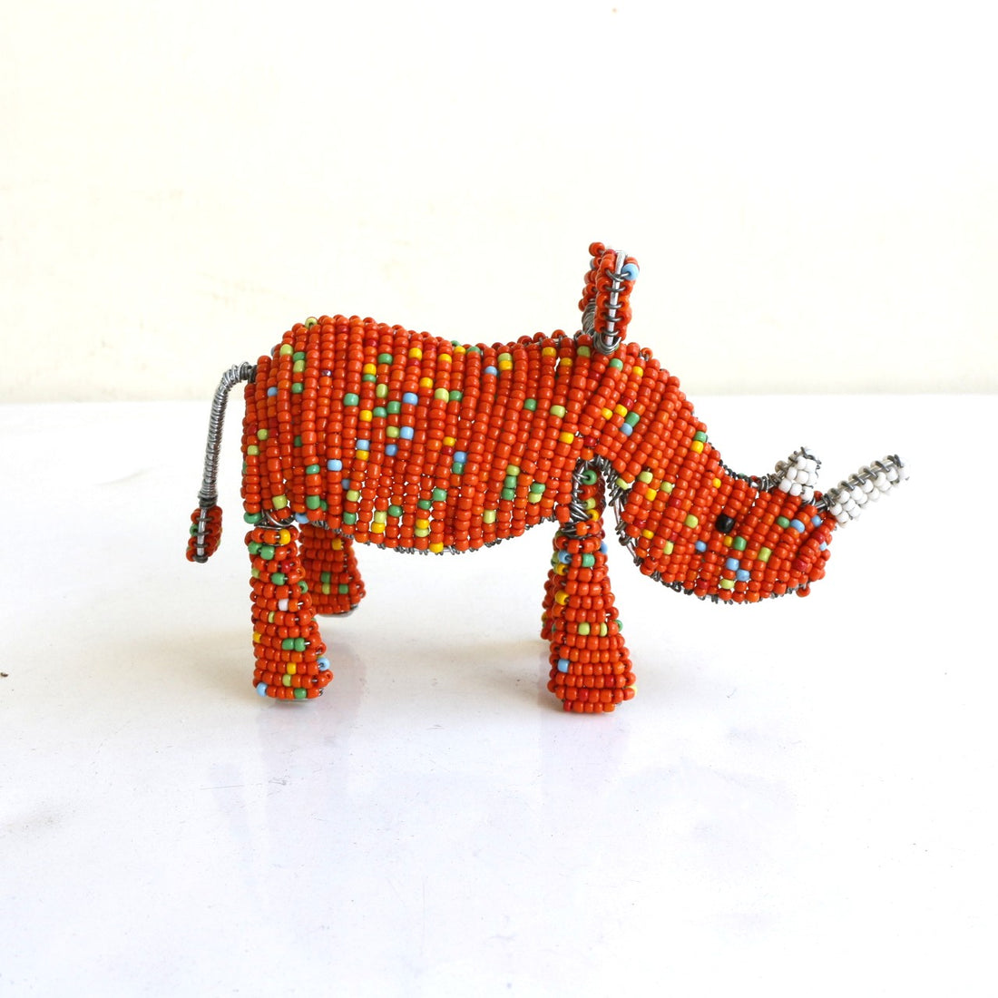 beads animal　⑧サイ（濃いオレンジ)