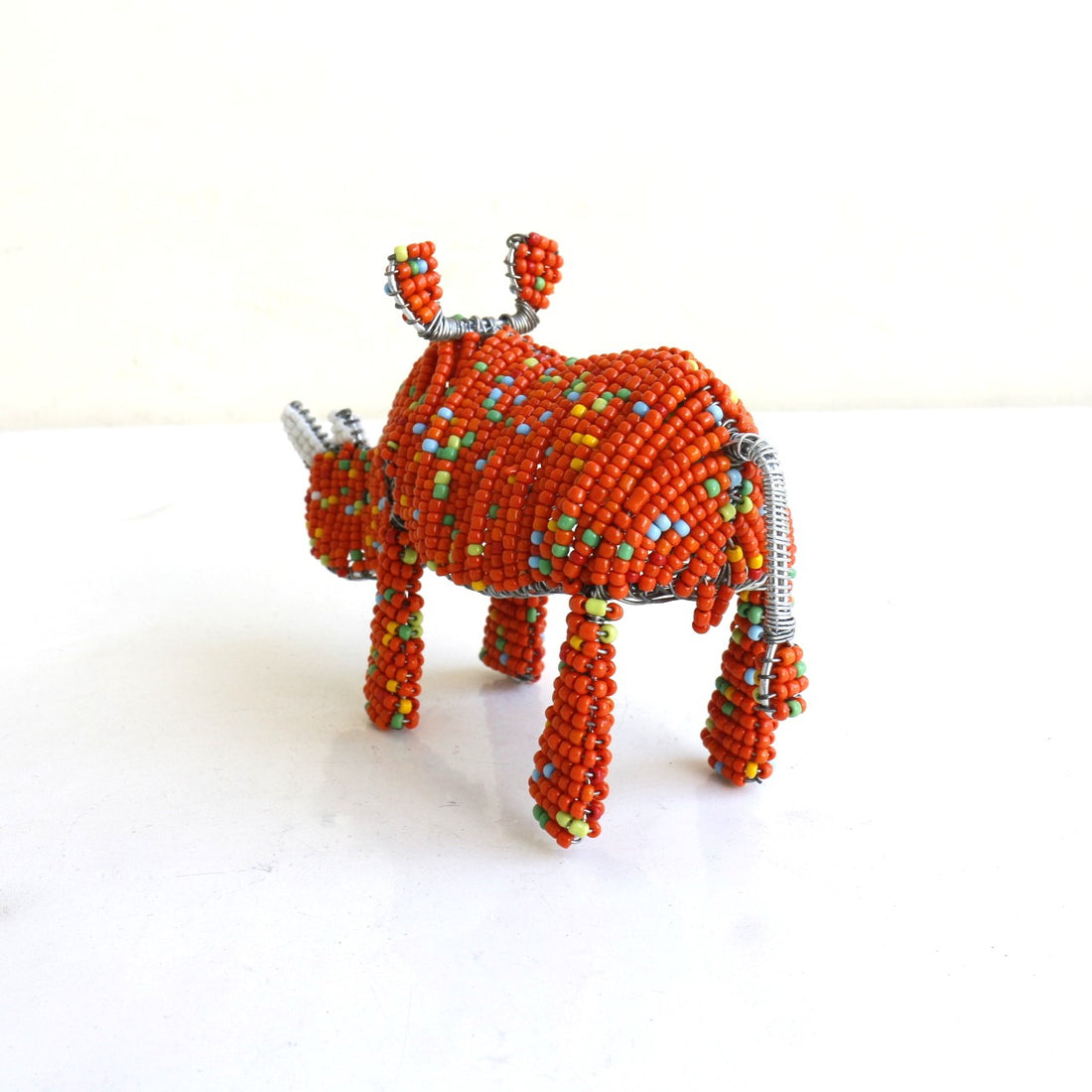 beads animal　⑧サイ（濃いオレンジ)